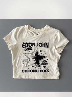 Elton John Crocodile Rock 1975 World Tour Baby Tee - see desc for sizing